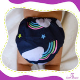 Reusable Baby Cloth Diaper with Adjustable Snap Buttons and Inserts (Set of 2)
